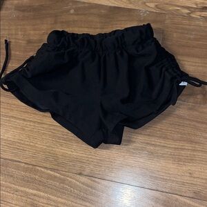 Women's Black Athletic Shorts with Drawstring